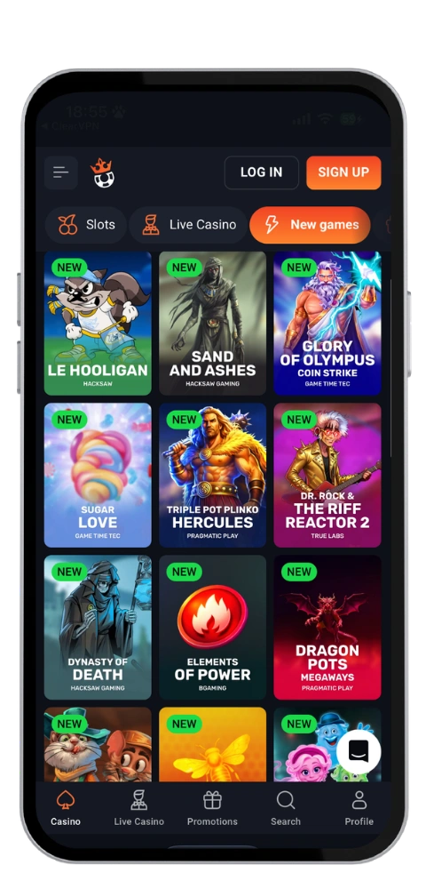 SlotLords mobile casino